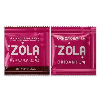 ZOLA Краска для бровей с коллагеном 04 Dark brown в саше + окислитель Eyebrow Tint with Collagen 5 ml &mdash; фото 1