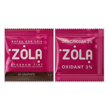 ZOLA Краска для бровей с коллагеном 05 Graphite в саше + окислитель Eyebrow Tint with Collagen 5 ml &mdash; фото 1