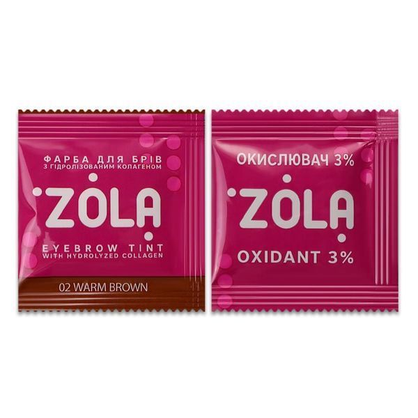 ZOLA Набор красок для бровей с коллагеном в саше + окислитель Eyebrow Tint with Collagen 5 ml  &mdash; фото 4