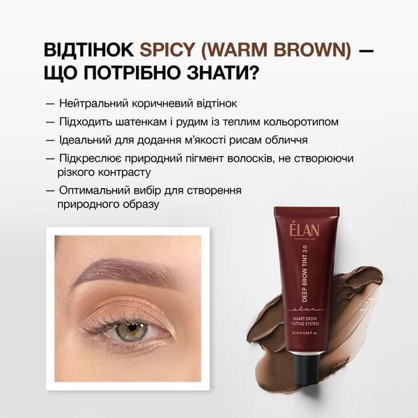 Фарба для брів &laquo;Deep Brow Tint 2.0&raquo; 05 SPICY warm brown (20 мл) &mdash; фото 3