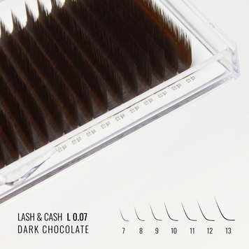 Вії dark chocolate LASH&CASH 0.07 Mix 28 ліній &mdash; фото 1
