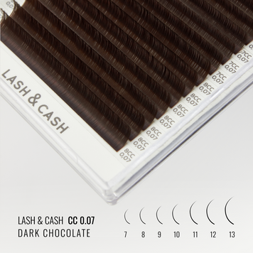 Вії dark chocolate LASH&CASH 0.07 Mix 28 ліній &mdash; фото 1