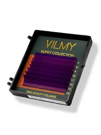 Ресницы 8 линий color mix violet KLIPKY &mdash; фото 1