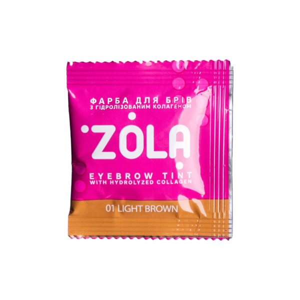 ZOLA Краска для бровей с коллагеном Eyebrow Tint with Collagen 01 Light brown саше+окислитель 5ml - Фото 1