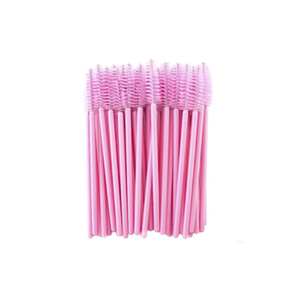 Щеточки нейлоновые розовые с розовой ручкой 1 упаковка (50шт) - Фото 1