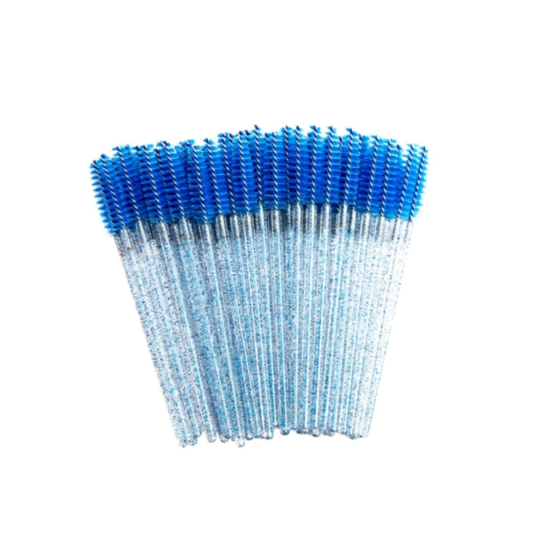 Щеточки нейлоновые синие с блестками 1 упаковка (50шт) - Фото 1