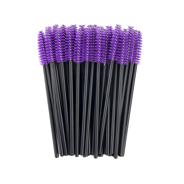 Щіточки нейлонові фіолетові з чорною ручкою 1 упаковка (50шт) - Фото 1